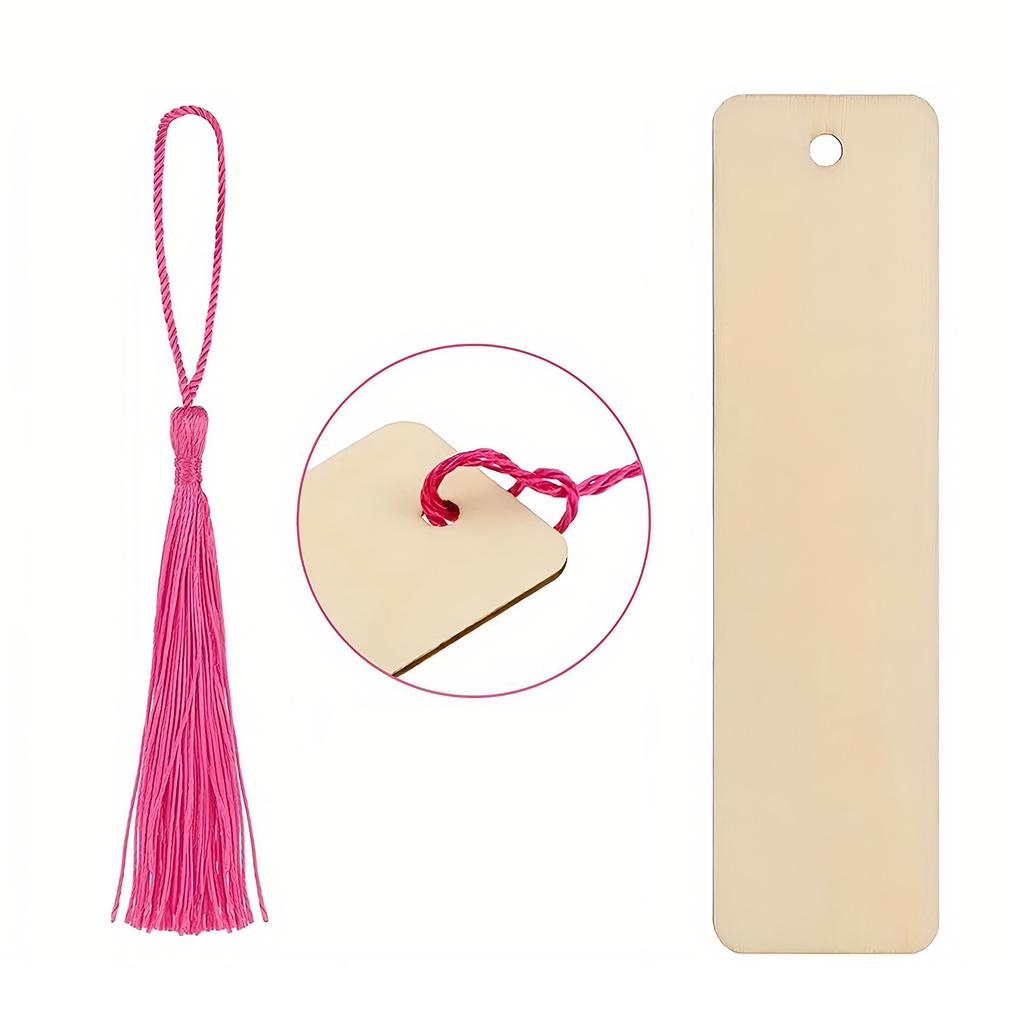 Wooden Blank Bookmark – DIY Wooden Craft Bookmark, Unfinished Natural Wood Bookmark, Rectangular Blank Tag.