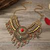 Ethnic European and American Retro Tassel Necklace Exaggerated Sweater Clavicle Chain