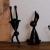 Creative Resin Black and White Cartoon Rabbit Family Desk Decorations - Set of Four