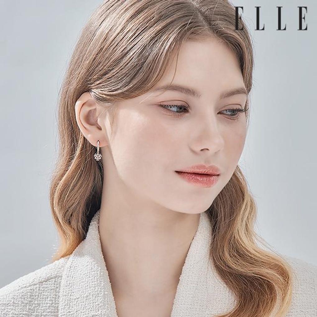 [ELLE Jewelry] 14K GF Flower Charm One-Touch Earrings ELGPEE536