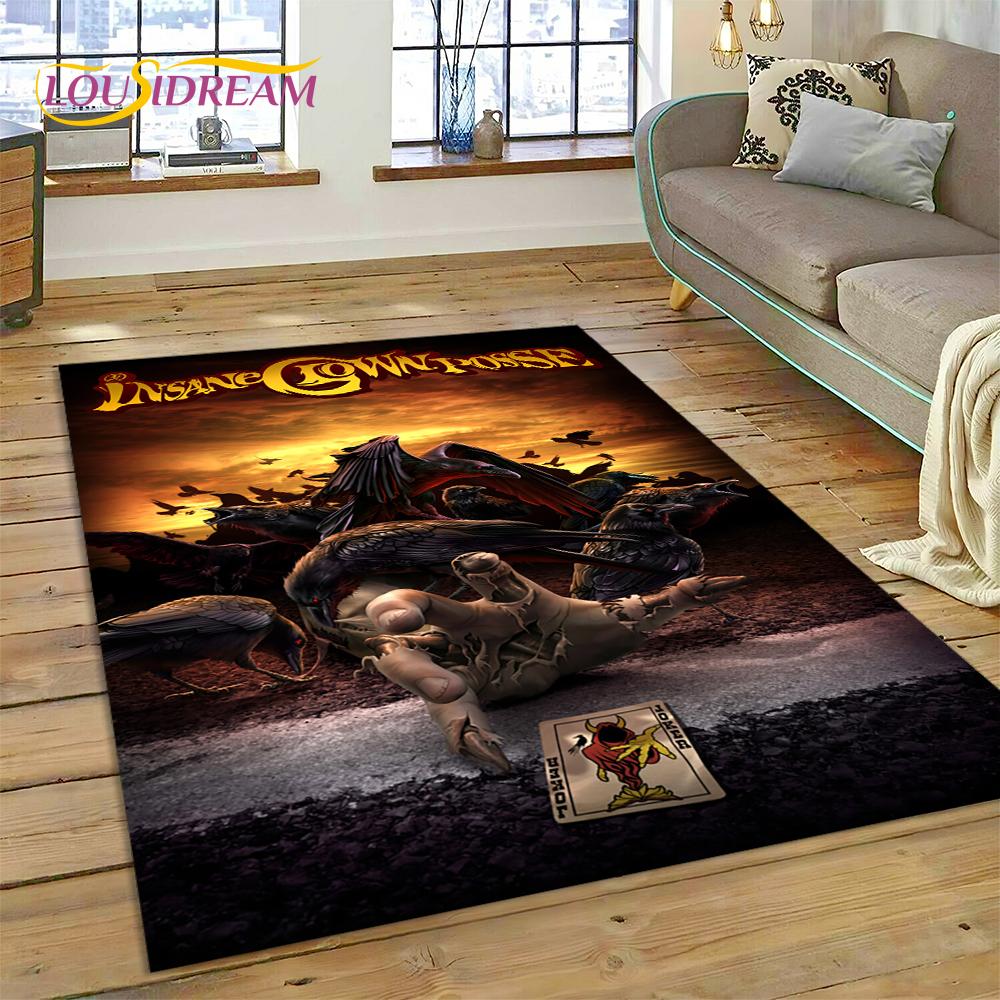 3D Rap Metal Insane Clown Posse Icp Juggalo Carpet Rug for Bedroom Living Room Home Sofa Decoration,Game Large Decor Floor Mat