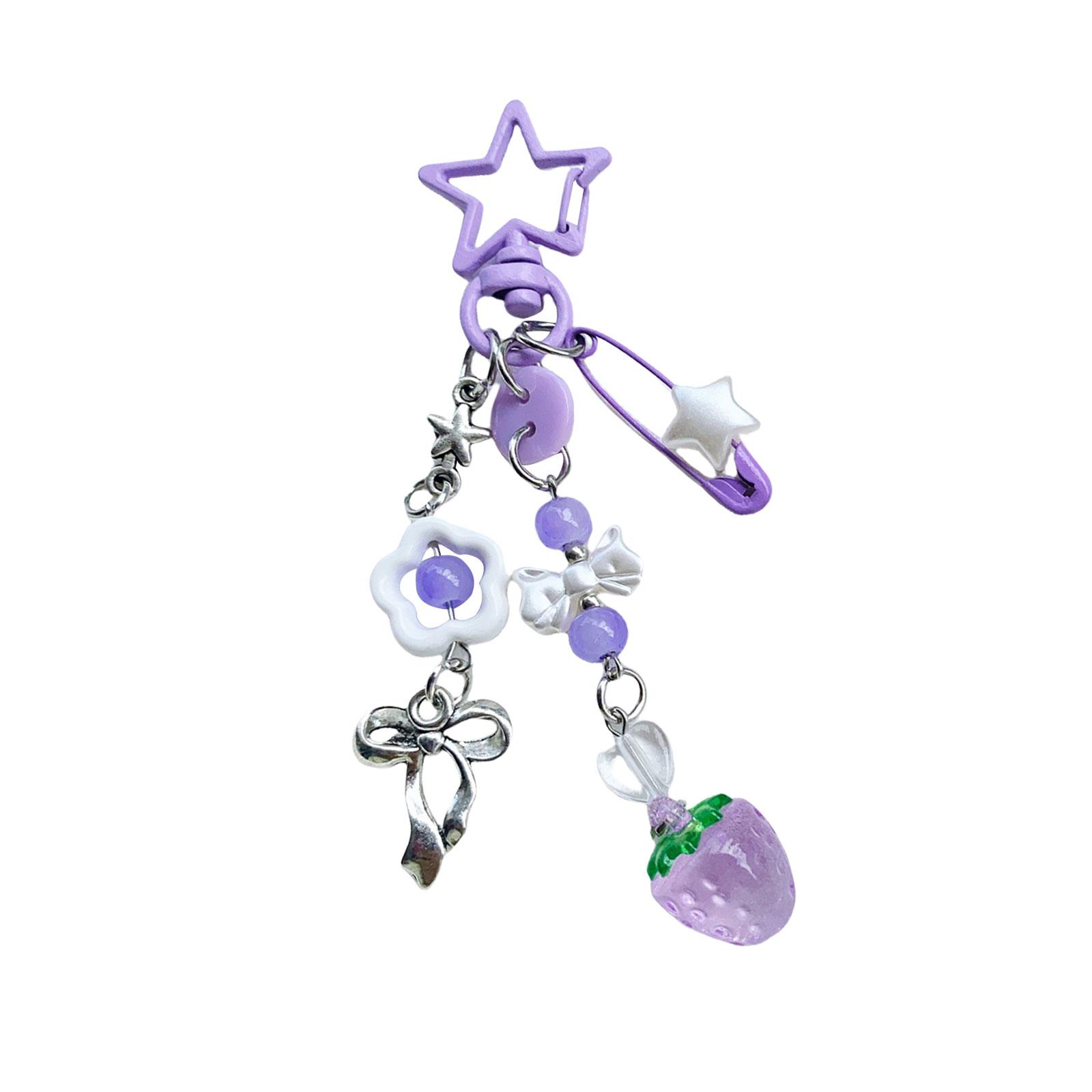 

Elegant Star Bowknot Love Charm Portable Keychain Charm Sturdy Pendant for Handbags Perfect for Daily Use Gifting фиолетовый