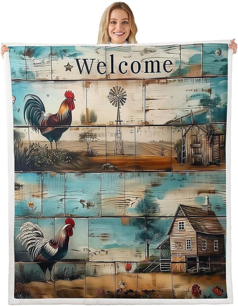 GUOYU Blanket Red Sun Throw Blanket Black Mountain Tree Fuzzy Blanket Japanese Style Blanket for Bed Couch Sofa Kids Boys Teens Room Decor