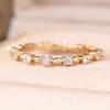 Delicate Gold Color Alternating Zircon Band Ring for Women Wedding Banquet Daily and Party