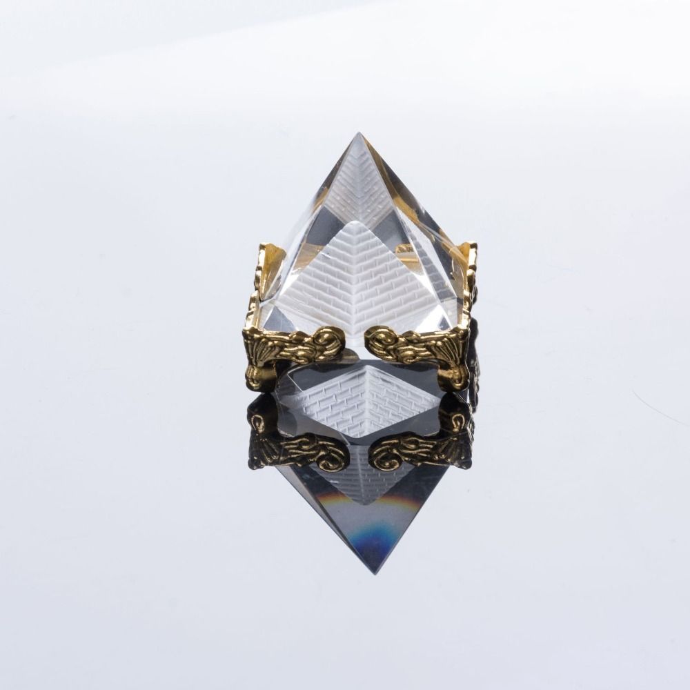 Triangle Crystal Pyramid Crafts Mini Crystal Pyramid Statue Desktop Ornament Home/Office Decor