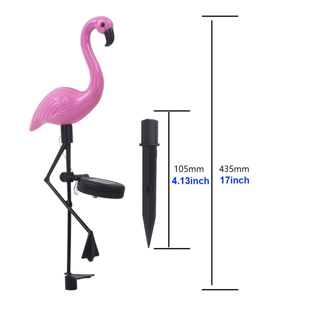 New 3 Pcs/set Waterproof LED Solar Lawn Lighting Flamingo Pattern White Light for Outdoor Garden