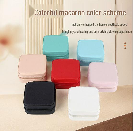 Compact Leather Jewelry Box for Necklaces and Earrings - Elegant Storage Gift