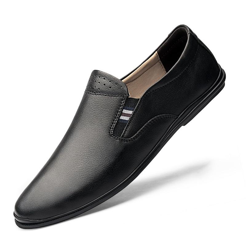 Men s Leather Slip-on Driving Moccasins - Casual, Large Size, All-Season Loafers 45 чёрный