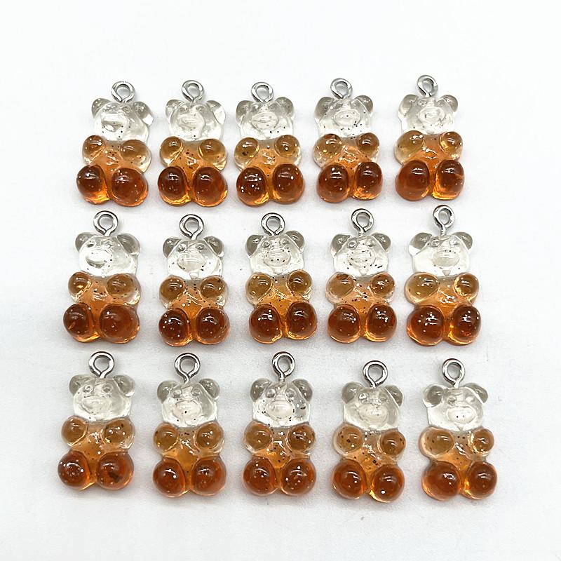 10Pcs Candy Bear Pendant Charms for Necklace Bracelet Earrings Jewelry Making Diy Findings Resin Bears Christmas Making
