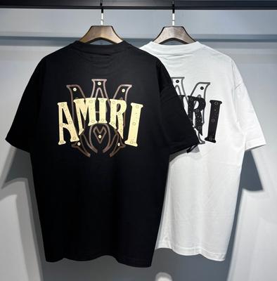 737 Amiri 2025 Sommer Neue Herren- und Damenmode Lose Hochwertige Baumwolle Plus Size T-Shirt Paar T-Shirt