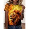 T-shirt da Donna Estiva con Stampa 3D Girocollo Moda Versatile Traspirante Tendenza Casual