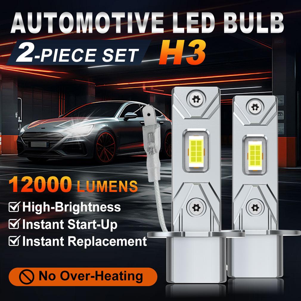 2 Stück 12000LM H3 LED Nebelscheinwerferlampen Mini H3 LED Nebellampe 30W 16Core CSP für Auto Lüfterlos Tagfahrlicht Auto Tagfahrleuchten 12V 6500K Weiß