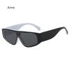 Vintage One Piece Black White Patchwork Sunglasses Women New Fashion  Gradient Rectangle Sun Glasses Ladies Driving Shades