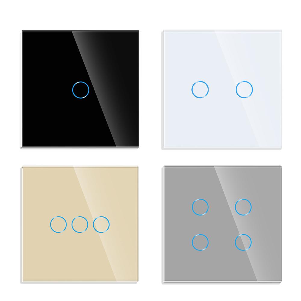 Bingolec 4-fach 700W LED Dimmer Schalter Smart Life Kompatibel 10A Wasserdicht Touch Panel Gehärtetes Glas EU Wand für Zuhause