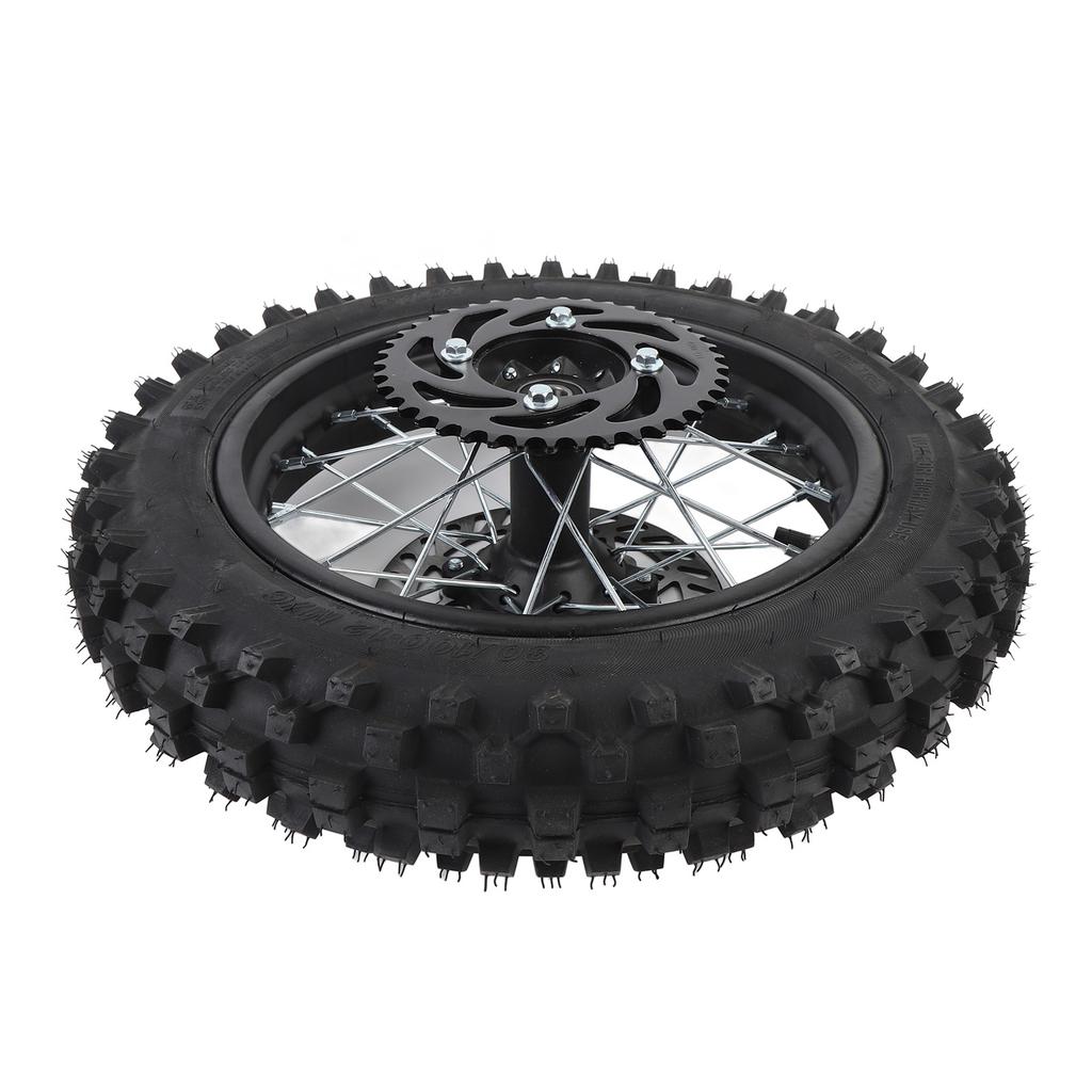 12 Inch Dirt Bike Rear Wheel Rim 80 100 12 3.00 12 Rear Wheel Tire and Rim Inner Tube 15mm Axle with Brake Rotor and