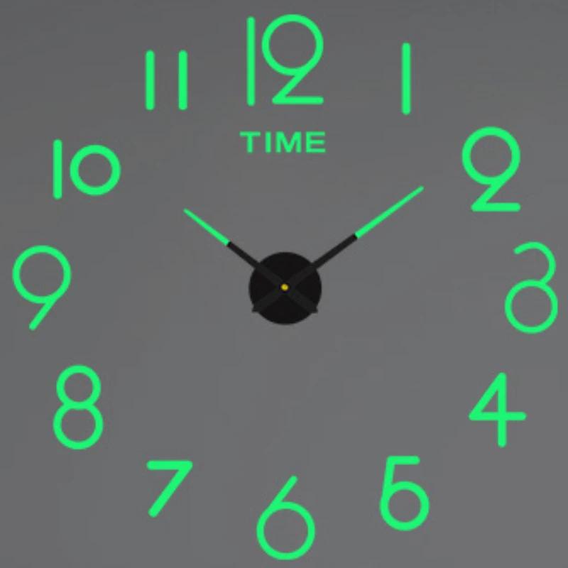 2D/3D Large Roman Numeral Acrylic Mirror Wall Clock Sticker Fashion DIY Quartz Clocks Watch Home Decoration Living Room Stickers