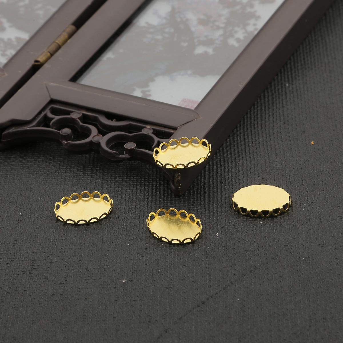 

10шт несколько размеров латунная пустая основа для колец для изготовления ювелирных изделий DIY материалы для колец 10*14mm 10pcs золотой