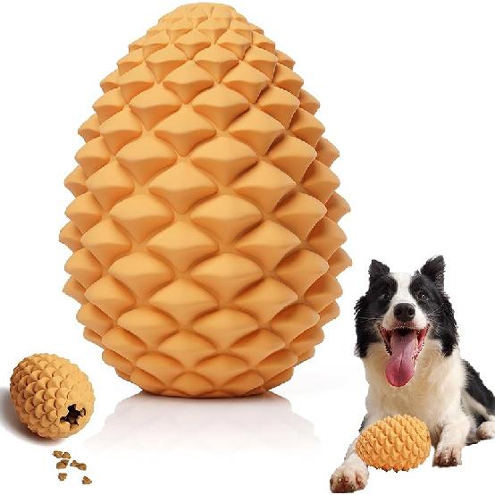 Pine Cone Dog Chew Toys, Dog Puzzle Toys, Interactive Toys to Keep Them Busy, Treat Dispensing Pet Toys for Medium Large Size, Long Lasting Dogs жёлтый