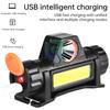 COB נטענת LED USB פנס חזק מגנטי חזק פנס ראש סופר בהיר עמיד למים לפיד ראש לדיג בחוץ