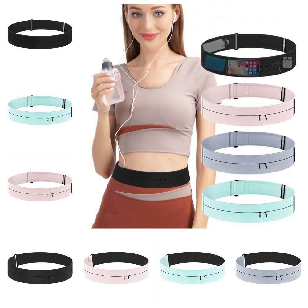 

Модная беговая поясная сумка из нейлона, тонкая беговая сумка, спортивная поясная сумка для бега, аксессуары для телефонов blue-two pockets