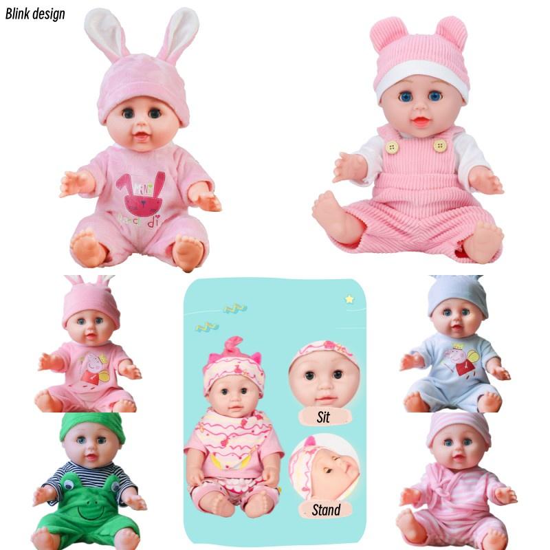 Q Dolls 30cm Reborn Baby Doll Blinking Girl Toy With Realistic Features