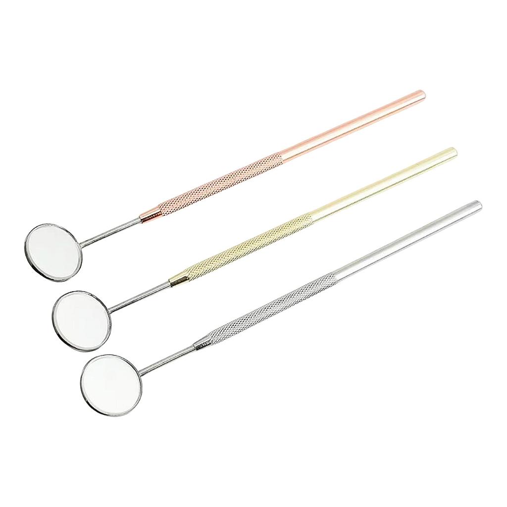 Tandlaboratorium Munsspegel Reflektor Odontoskop Multifunktionell Kontroll av Munnen Avtagbart Handtag i Rostfritt Stål 8 Färger