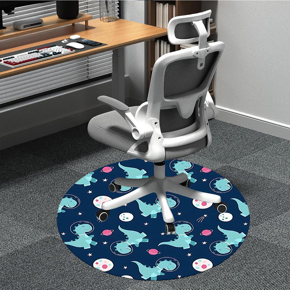 

1PC DinoSpace Office Round Area Rug, Indoor Mat Suitable For Office, Under Office Chairs Bedroom Living Room Home Decor, Room Deco 191 80cm by 80cm
