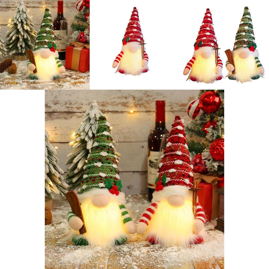 Rudolph Christmas Light Up Sled Plush Toy With Long Beard For Holiday Decor