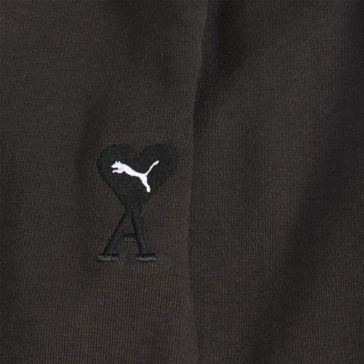 Puma x Ami Paris SS22 Heart Logo Solid Color Casual Shorts Men Bottoms Black 534071-01