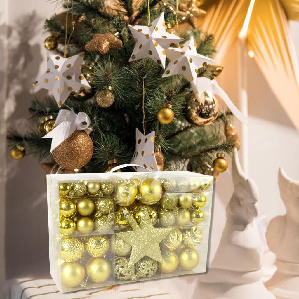 

100Pcs Christmas Ball Ornaments Tree Hanging DIY Party New Year Engagement золотистий