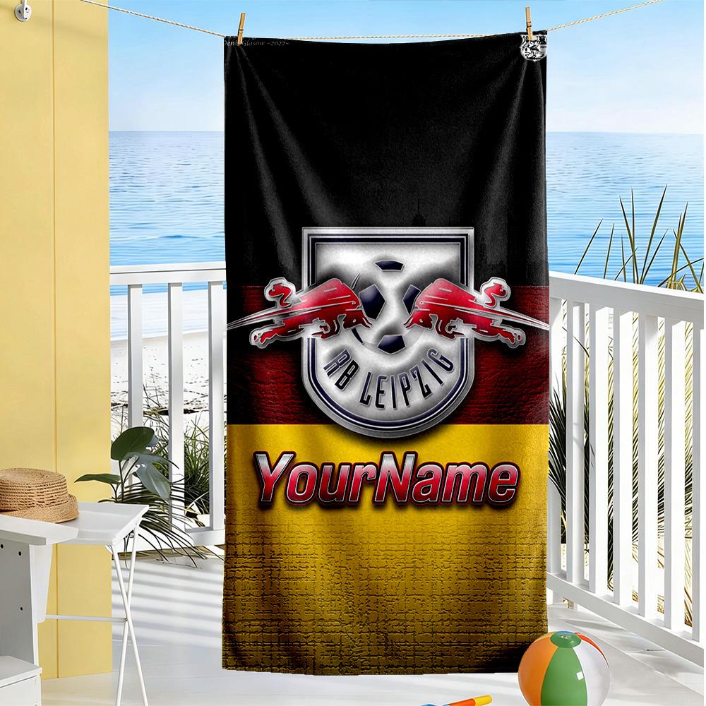 Rb Leipzig Customizable Name Beach Towel Soft Durable Quickdry Suitable For Sports Travel Swimming Yoga Bathroom Beach And Pool