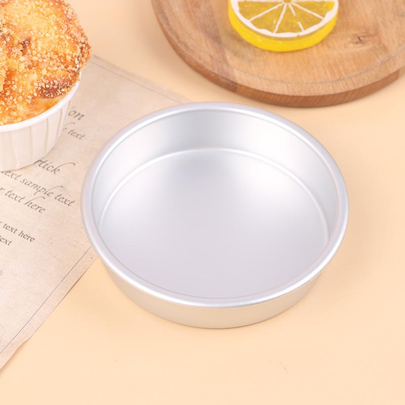 1Pc 4 Inch Aluminum Alloy Round Cake Plate Diy Food Oven Big Cake Bread Mold