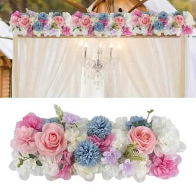Artificial Rose Flower Row Faux Silk Rose Panel Backdrop DIY Floral Wall Decor for Wedding Arch Reception Ceremony Centerpiece Birthday Party Decor