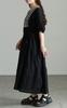 Plus Size Long Sleeved Embroidered Floral Leaf Tiered Keyhole Neck Indian Cotton Summer Autumn Spring Black [Gold Japan] Women's Kt-26mi3 LL-4L