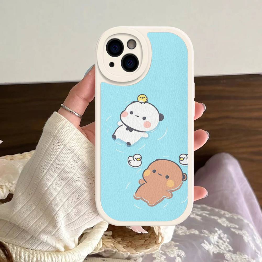 Cute Bubu Dudu Cartoon Phone Case For IPhone 16 15 14 13 12 11 Pro Max Plus Shockproof Leather Cover