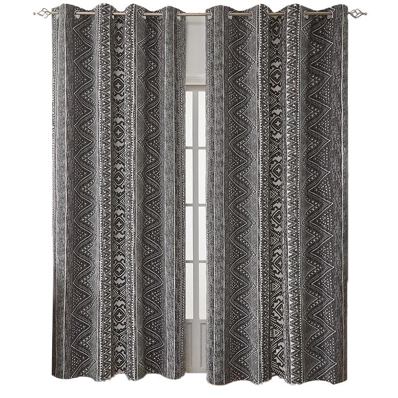 Full Blackout Curtains, High-Grade Environmentally Friendly Coating, British-American Small Fresh Curtains, Floral Punching