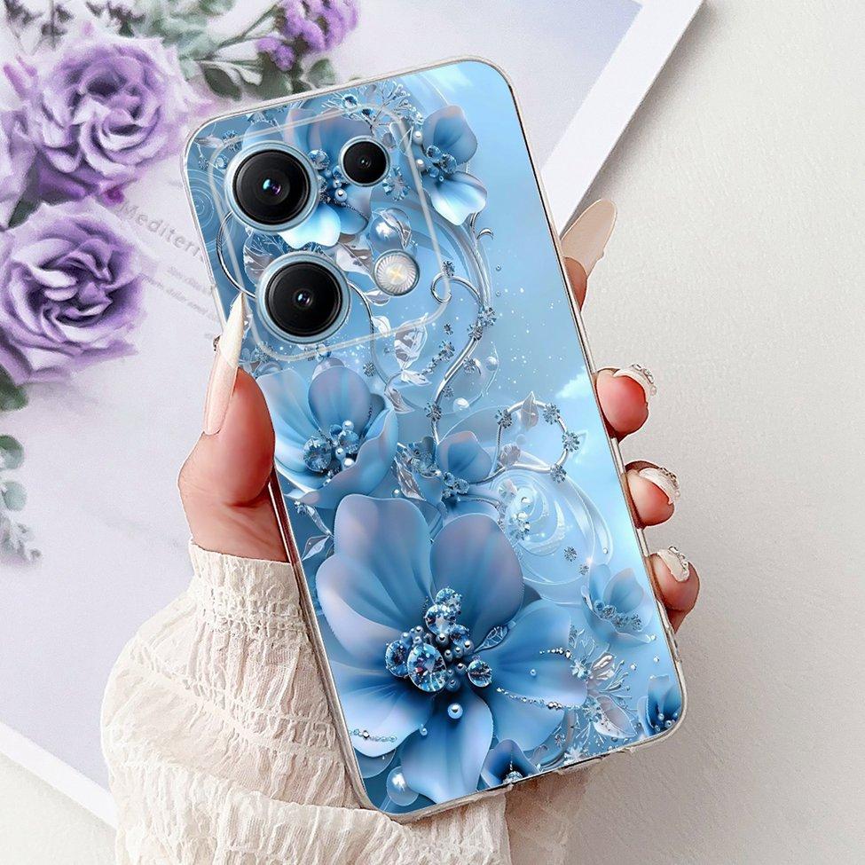 Clear For Redmi Note 14S 4G Case Cover Luxury Butterfly Love Fashion Flowers Cool Lion Cute Painted Soft Casing