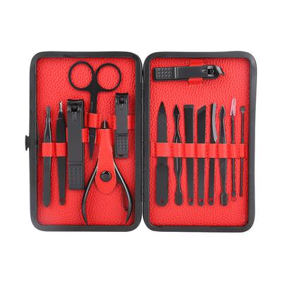 15 Stück Edelstahl Nagelknipser Maniküre Werkzeug Nagelknipser Trimmer Set Mit Etui Rot
