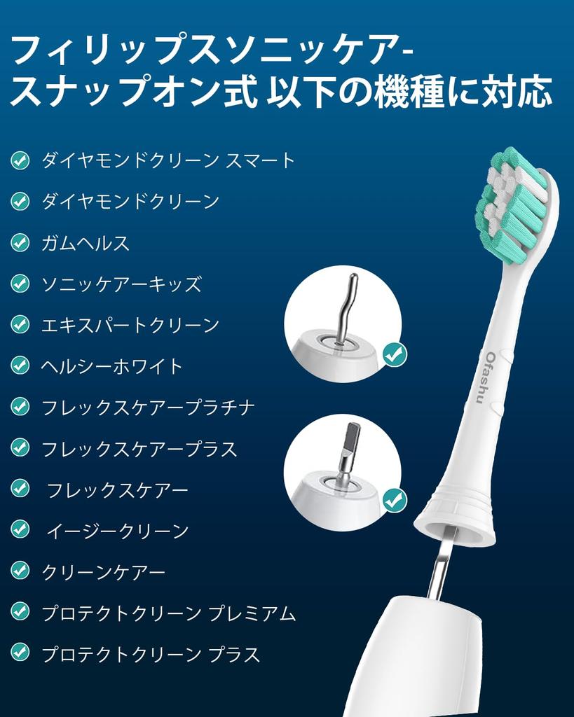 Ofashu Replacement Brush Heads for Philips Sonicare Electric Plaque Regular with Hygiene for Home and Travel Use Toothbrushes, Removal, Size, Cover,
