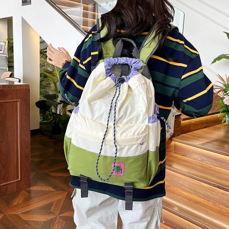 Forest High-value Waterproof Lightweight Backpack Tie-out Drawstring School Bag Outdoor Sports Mountaineering Large Capacity Travel Bag