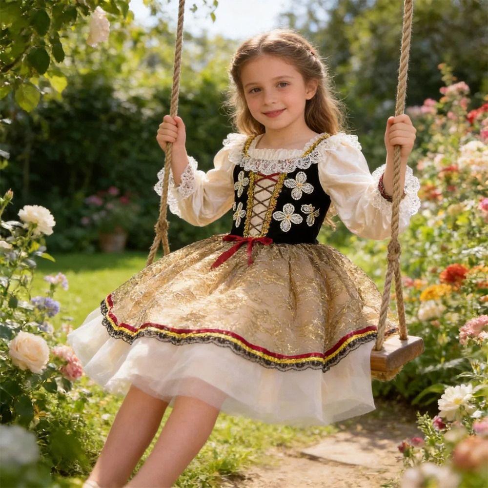 Puffy Swan Lake Ballet Dress Sequin Lace Kids Ballet Dress Fashion Ballet Tutu Skirt  Children
