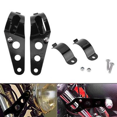 Universal Motorcycle Headlight Mount Brackets Fork Ear  Headlamp Holder Adjust Motor Fork Mount Black