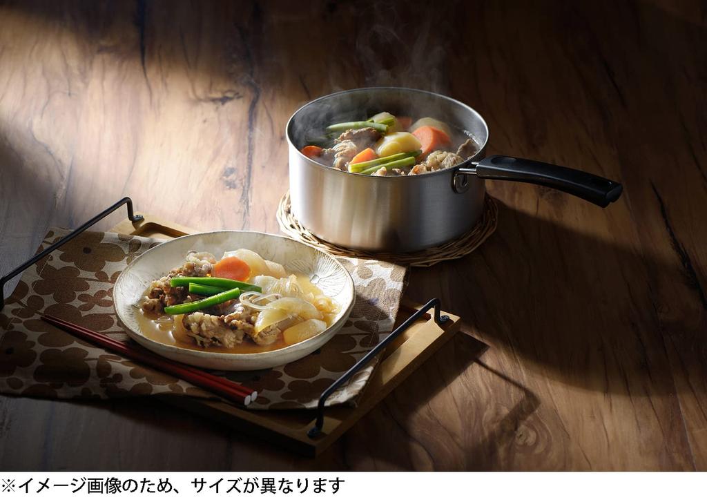 Yoshikawa Cook Easy Saucepan, 14cm, Gas and Induction Compatible, Stainless Steel, Made In Japan, SJ3318, Silver