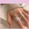 Chic And Elegant Floral Statement Ring For Women Adjustable Copper Adjustable Size
