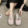 Women Shoes 2025 Summer Fashion Rhinestone Half Drag Shoes Outdoor Vintage Sandals Non Slip Soft Sole Dress Style Mary Jane Shoe