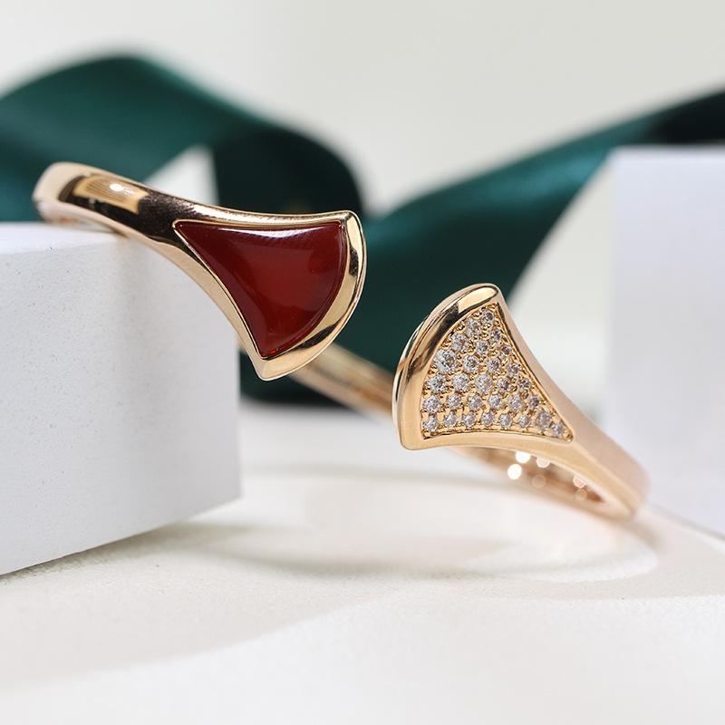 

Простой веер-юбка, браслет с микро вставкой, циркон, агат, женский браслет, ювелирные изделия