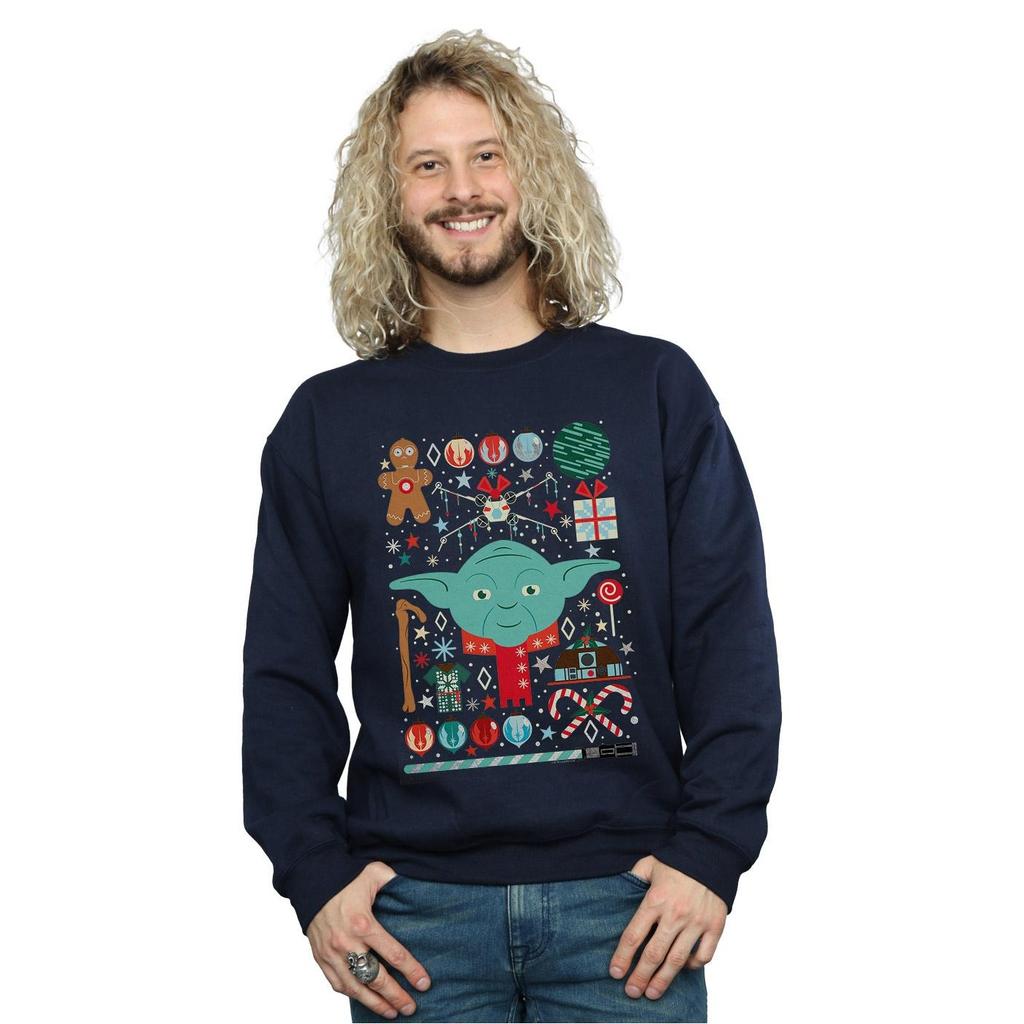 STAR WARS Herren Yoda Weihnachts-Sweatshirt