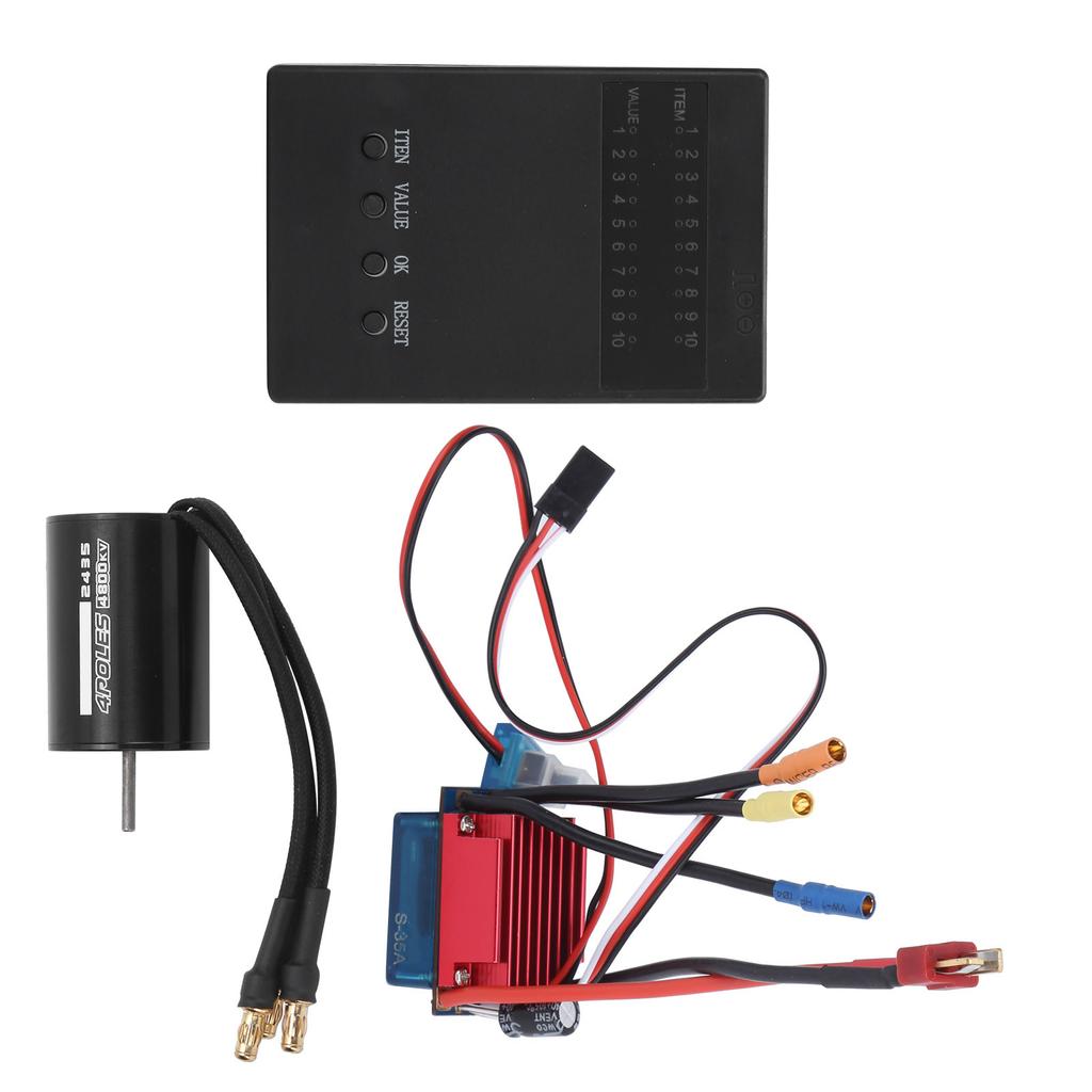 2435 4800KV Brushless Motor with S35A Brushless ESC Programming Card for 116 118 RC Car