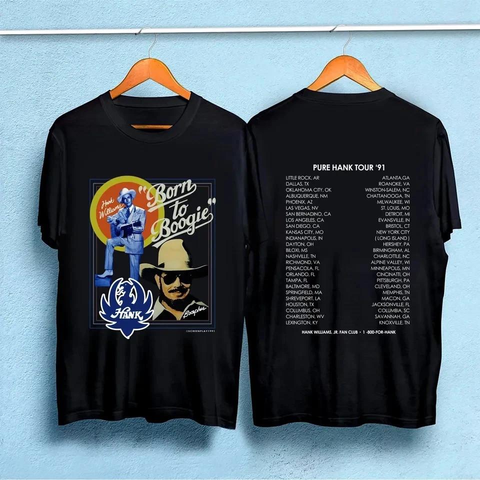 Hank Williams Jr Pure Hank Tour 1991 Bocephus Screen Stars TShirt Unisex T-Shirt L