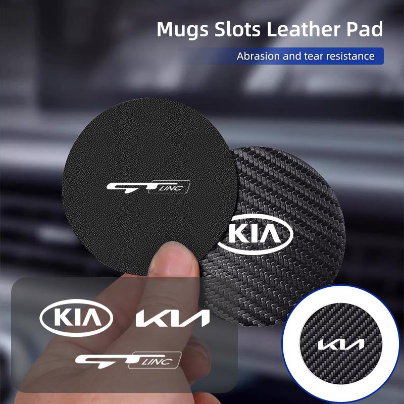 Car Water Coaster Console Mug Drink Non-Slip Pad Mute Mat For KIA GT Line Forte Seltos K5 Sportage Ceed Soul Cerato Sedona Forte